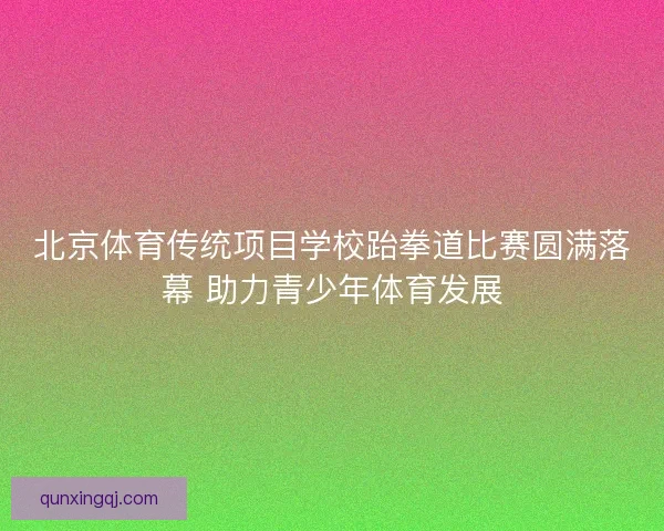 北京体育传统项目学校跆拳道比赛圆满落幕 助力青少年体育发展